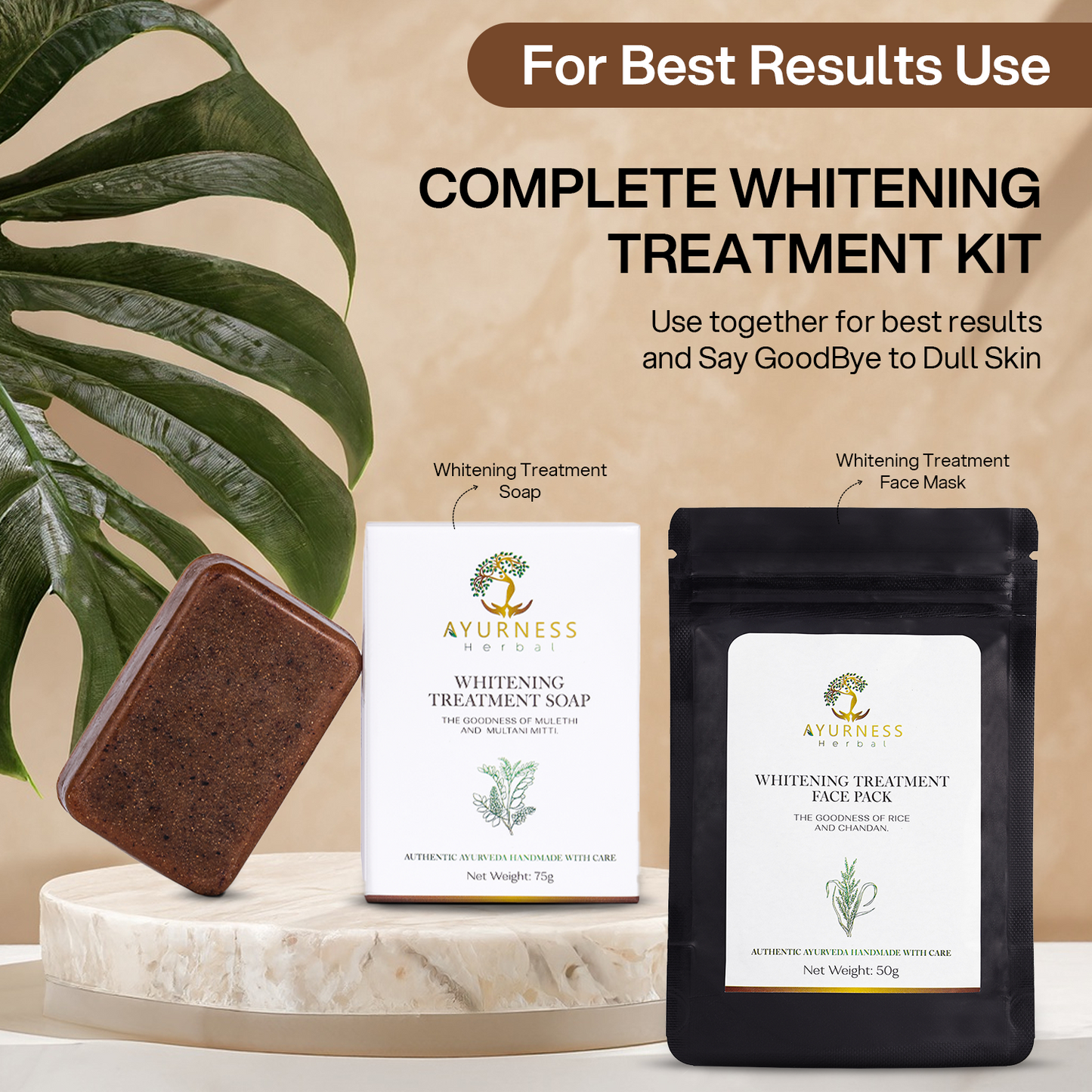 AYURNESS HERBAL WHITENING TREATMENT FACEPACK- 50 GM