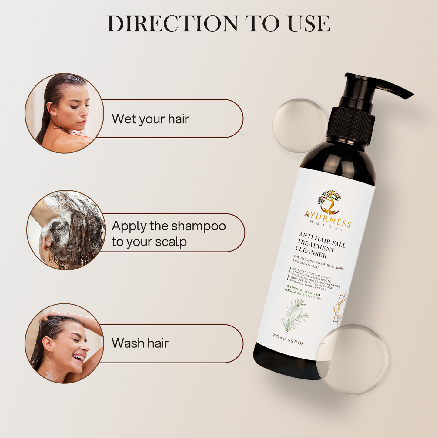 AYURNESS HERBAL ANTI-HAIRFALL CLEANSER-200 ML